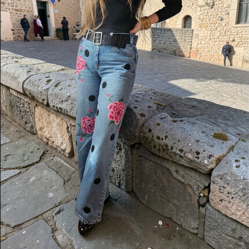 Jeans "Peonías"
