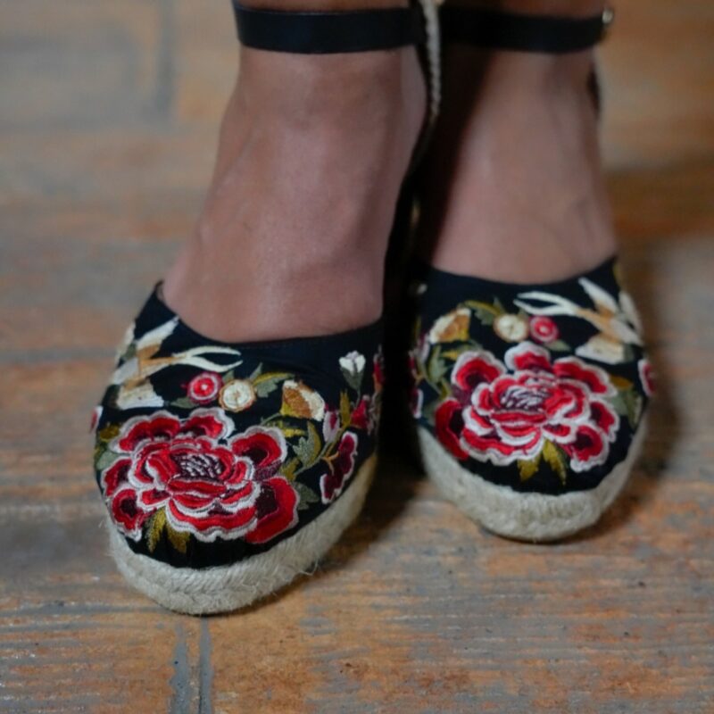 Alpargata "Flamenca" Negro