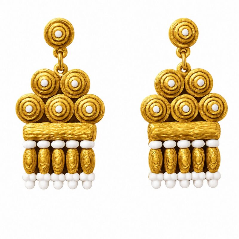 Pendientes Alamares Blancos