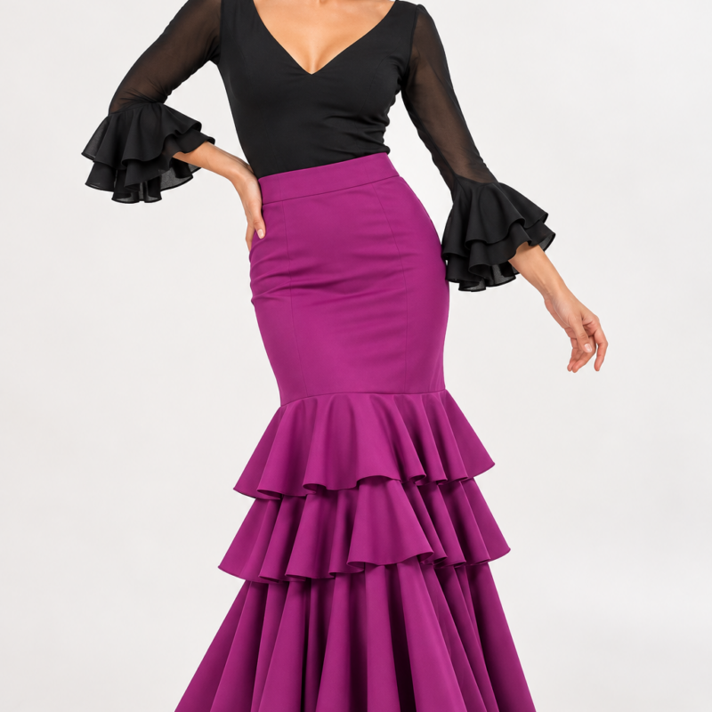Falda volantes buganvilla