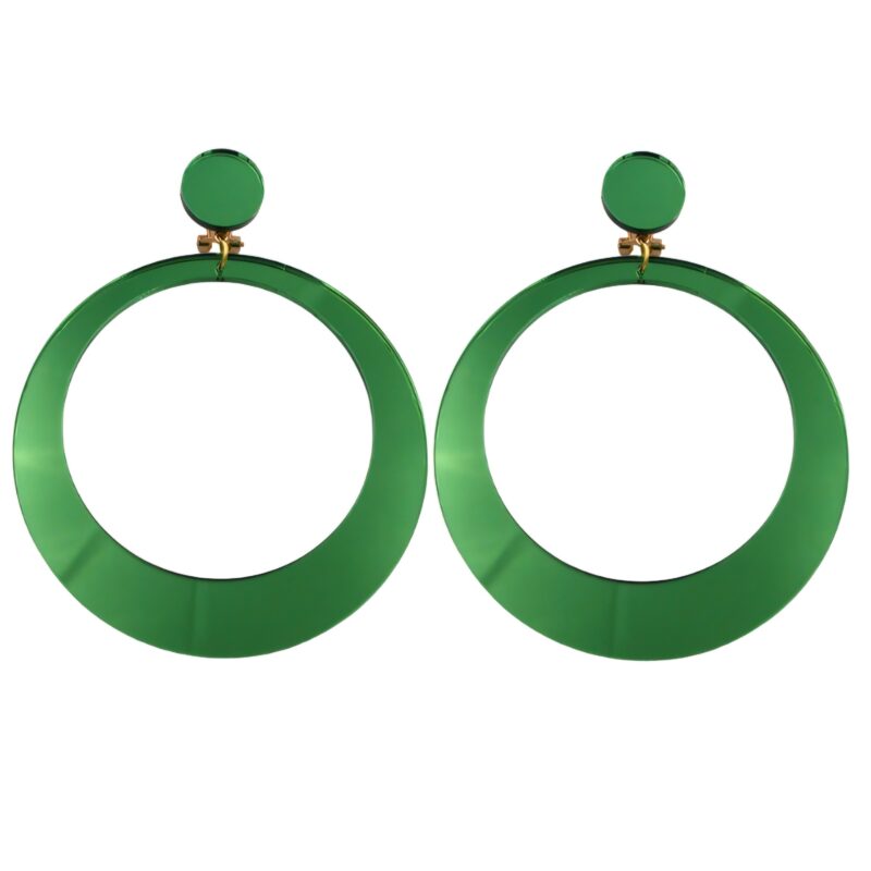 Pendiente Aro Espejo Verde