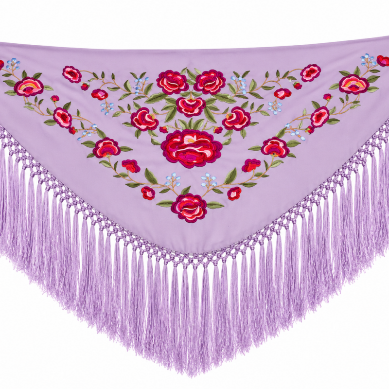 Mantoncillo Bordado Malva