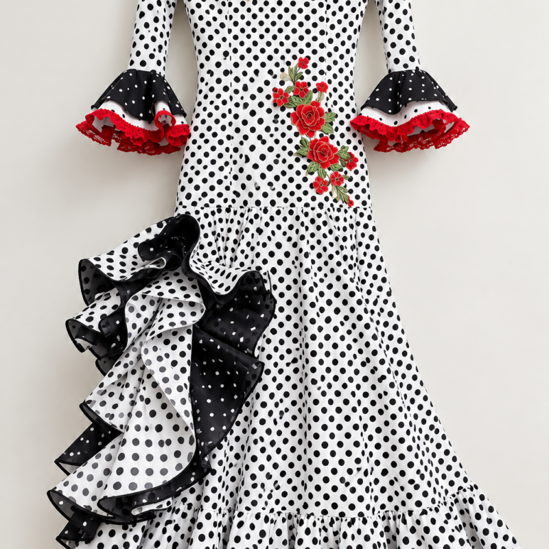 Traje lunares y flores T12 años
